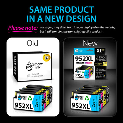 Smart Ink Compatible Ink Cartridge Replacement for HP 952 952XL (4 Combo Pack) Advanced Chip Technology to use with OfficeJet 8702 OfficeJet Pro 7720 7740 8210 8216 8710 8715 8720 8725 8728 8730 8745 🍁 All In One Marketplace Canada
