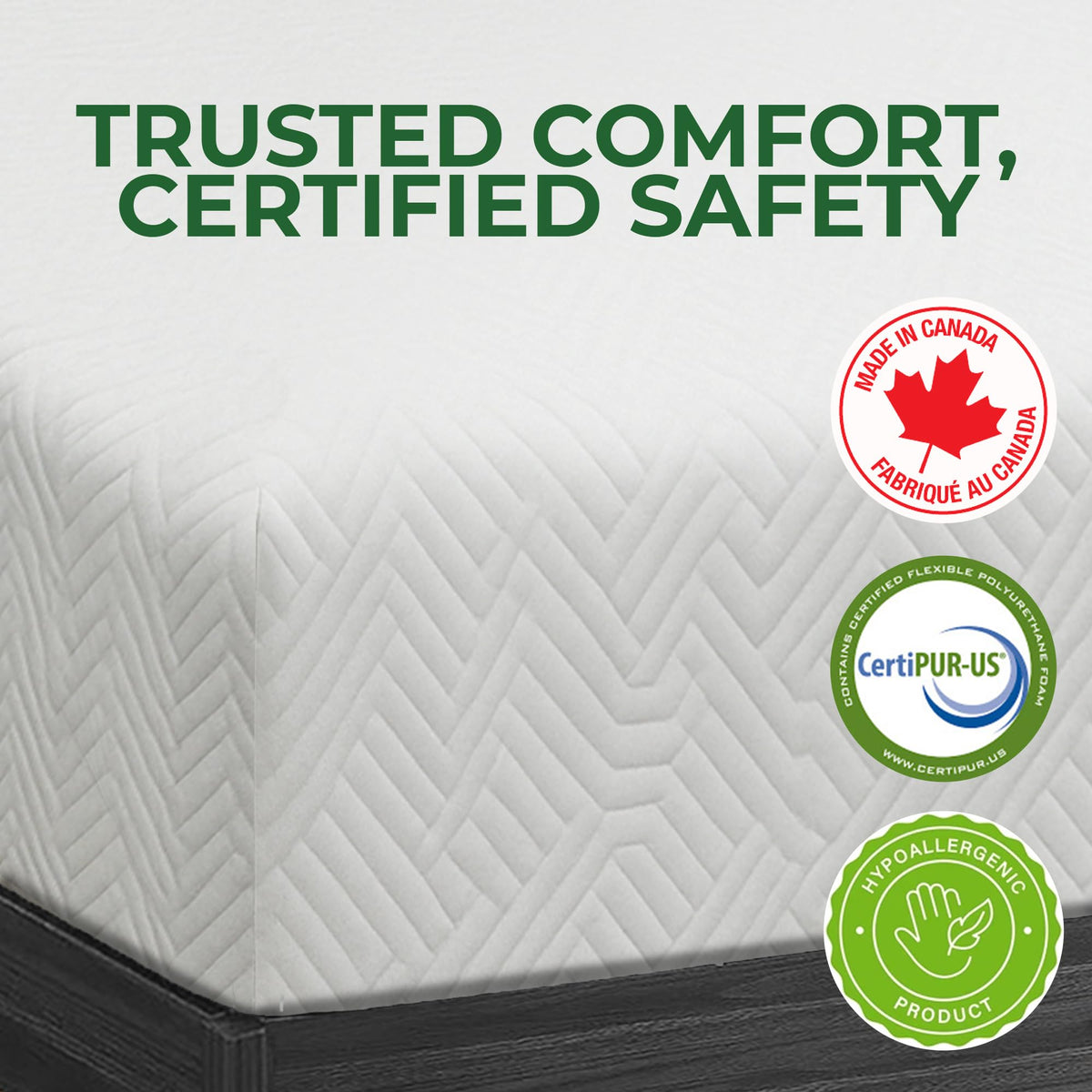 ViscoLogic Made in Canada 10 Inch Queen Mattress, Cool Gel Infused Foam, Medium Firm Support & Pressure Relief for Adults, Mattress in a Box, CertiPUR-US®, Queen Size 🍁 All In One Marketplace Canada