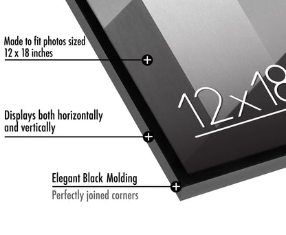 Americanflat 12x18 Poster Frame with Polished Plexiglass - Streamline Collection - Thin Border Picture Frame for Wall Display - Hanging Hardware Included - Black 🍁 All In One Marketplace Canada