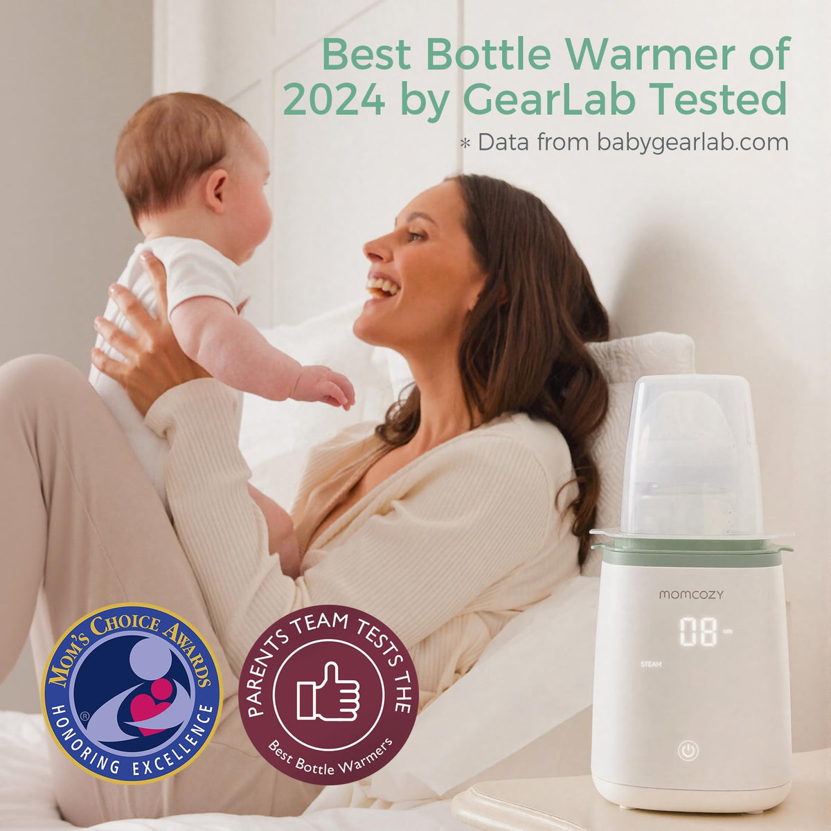 Momcozy Smart Baby Bottle Warmer & Steam Bottle Sterilizer, Fast Baby Milk Warmer with Accurate Temperature Control and Automatic Shut-Off, Multifunctional Bottle Warmers for Breastmilk or Formula 🍁 All In One Marketplace Canada