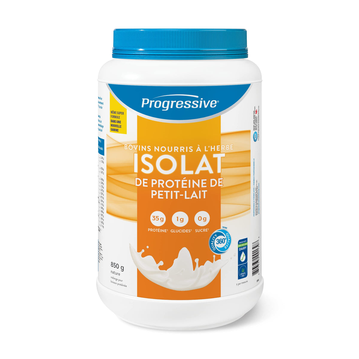 Progressive Grass-Fed 100% Whey Isolate Powder Unflavoured, with 35g of New Zealand Whey Concentrate per Scoop for Muscle Gain and Recovery, Pasture-Raised, Non-GMO, Antibiotic-Free, and Hormone-Free, 850g 🍁 All In One Marketplace Canada