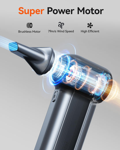 WOLFBOX MF100 Compressed Air Duster-150000RPM Super Power Cordless Air Duster, Rechargeable Brushless Motor Durable Blower, 3-Gear Adjustable Dust Blower for Computer, Keyboard, Outdoor, House and Car 🍁 All In One Marketplace Canada