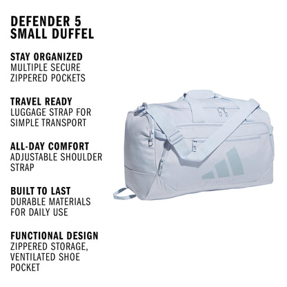 Adidas Unisex-Adult Defender 5 Small Duffel Bag, Crystal Sky/Wonder Blue, One Size Fits All 🍁 All In One Marketplace Canada