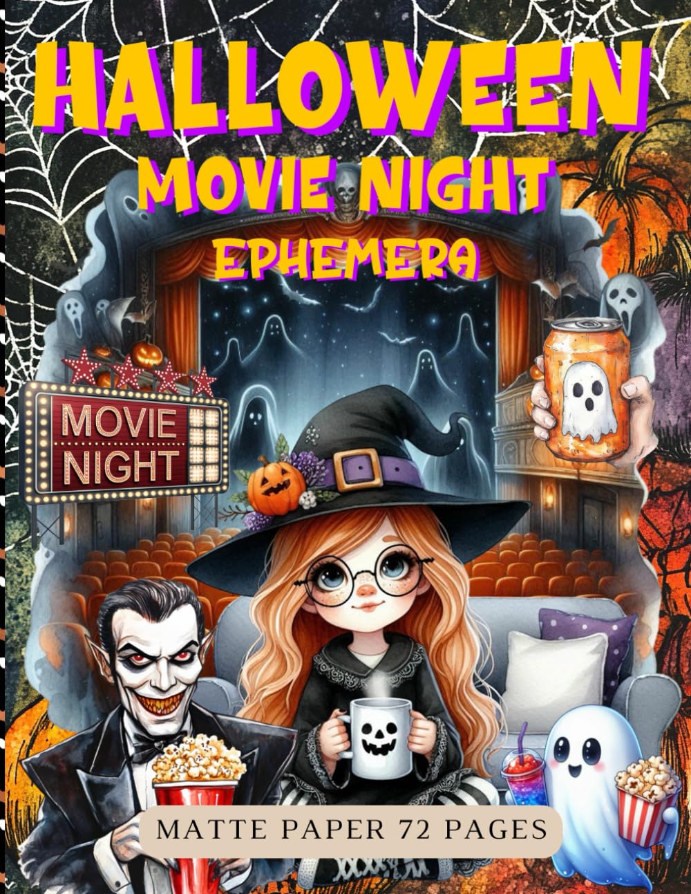 Halloween Movie Night Ephemera Book: High Quality Images Of Peoples, For Paper Crafts, Collage Art, and More. (Matte Paper)