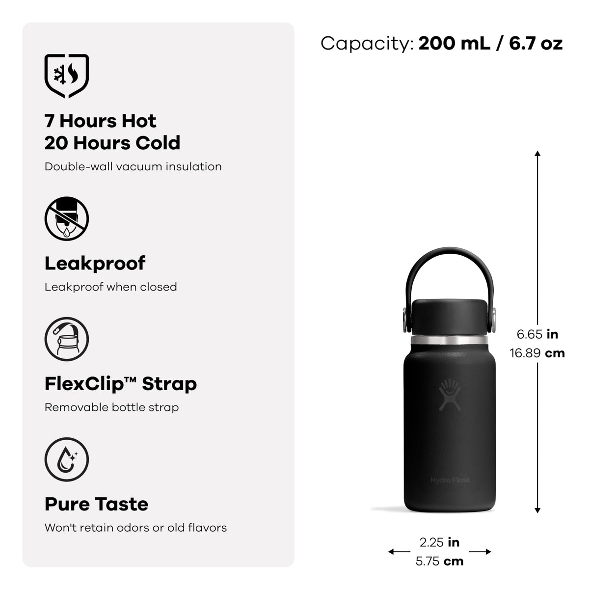 Hydro Flask Micro Bottle - Insulated Mini Leak Proof Flask for Purse or Pocket in 6.7 Oz Popstar Pink 🍁 All In One Marketplace Canada