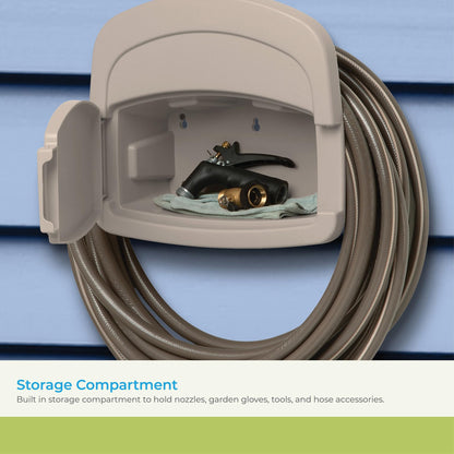 Suncast DHH150 Deluxe Garden Hose Hangout with 150-Foot Hose Capacity and Enclosed Storage Compartment, Taupe 🍁 All In One Marketplace Canada