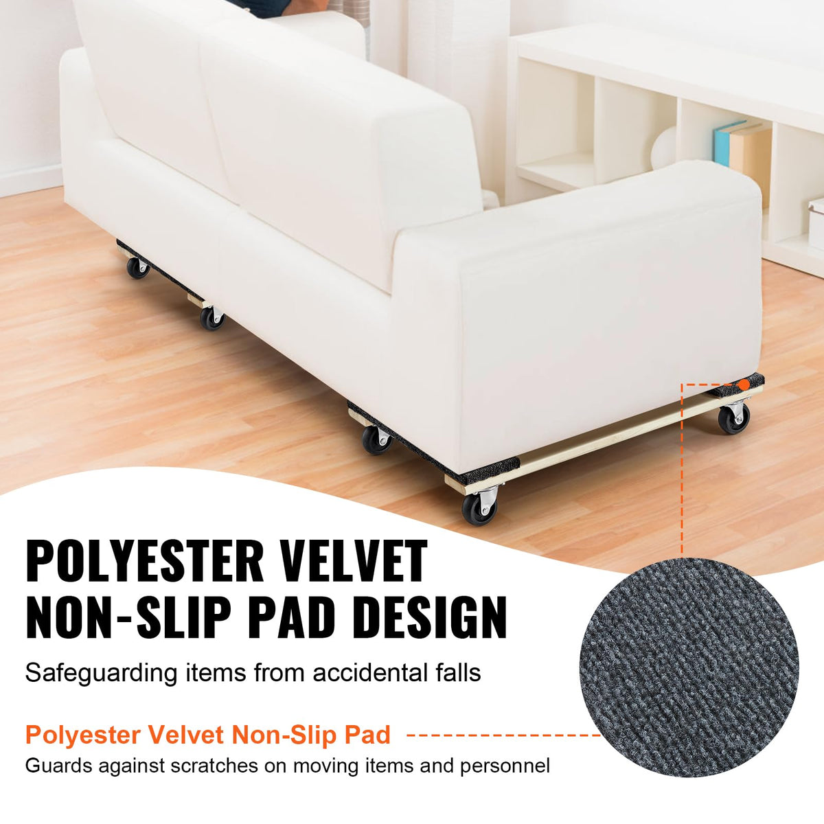 VEVOR Furniture Dolly, 1000 lbs Each Load Capacity, 2 Packs, 18" x 30", 8 x 3" PP Swivel Casters, Heavy Duty Hardwood Furniture Moving Dolly, Mover's Dolly, Moving Cart with Wheels for Heavy Furniture 🍁 All In One Marketplace Canada