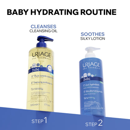 URIAGE Bébé - 1st Cleansing Oil – Gentle Soap-Free Cleansing & Nourishing Bath Oil with Uriage Thermal Water & Organic Edelweiss for Newborns, Infants & Sensitive Skin - 500ml 🍁 All In One Marketplace Canada