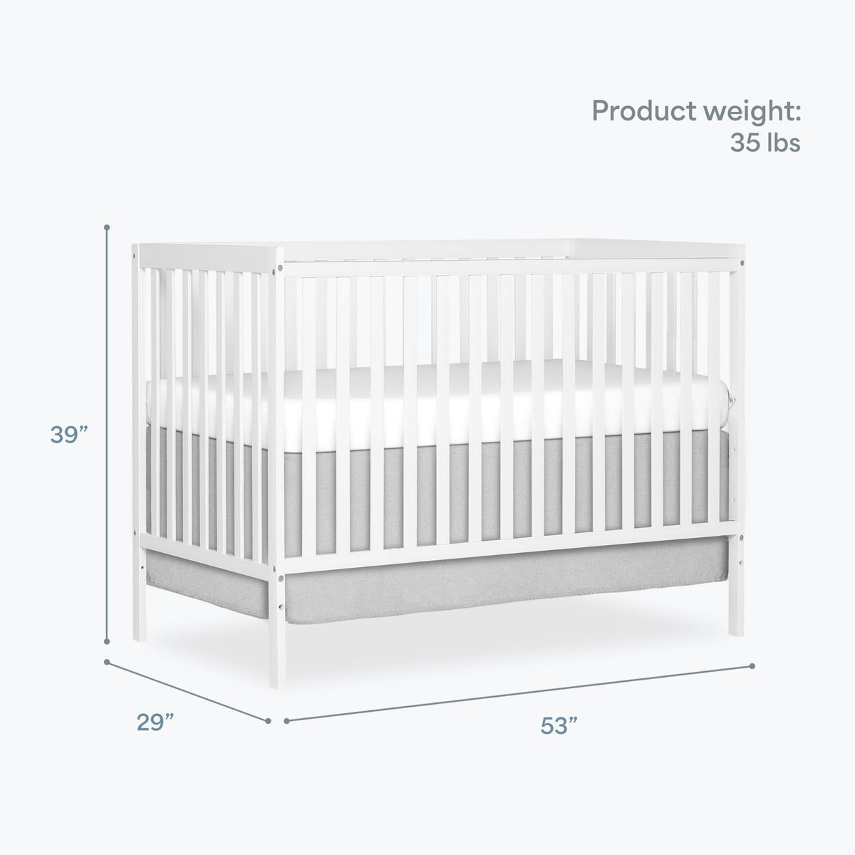 Dream On Me Synergy 5-in-1 Convertible Crib in White, Greenguard Gold Certified, BSA Certified, 3 Mattress Height Settings, Classic Nursery Furniture 🍁 All In One Marketplace Canada