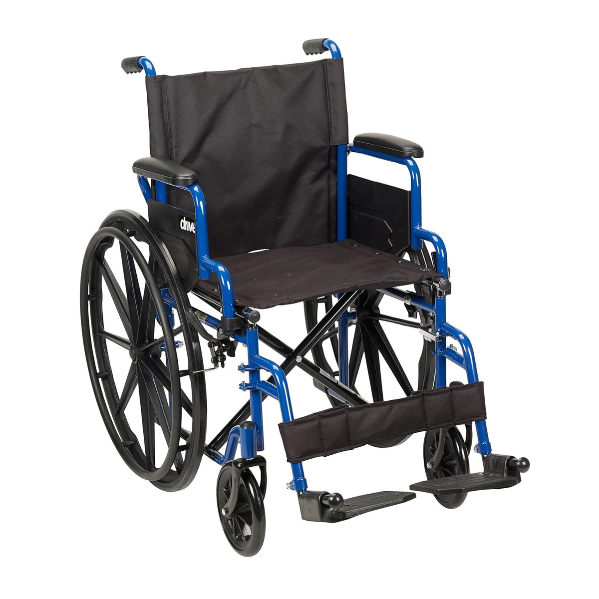 Drive Medical Single Axle Blue Streak Wheelchair, Flip Back Desk Arm, Swing Away Footrests, 18", 1 Count 🍁 All In One Marketplace Canada