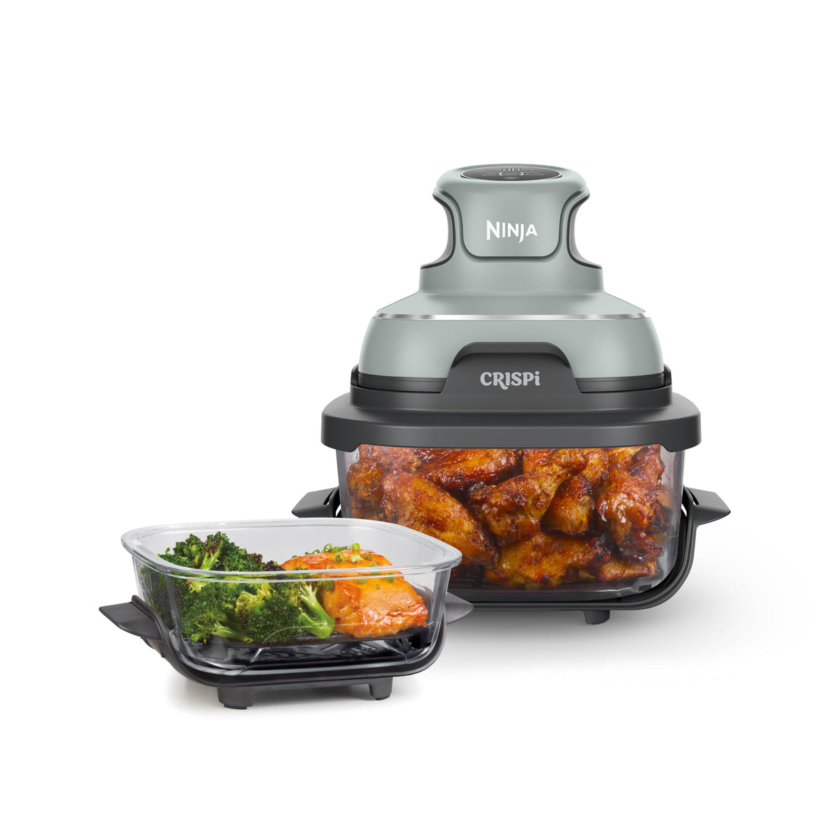 Ninja Crispi Portable Glass Air Fryer Cooking System – 4-Qt & 6-Cup CleanCrisp Containers, Nontoxic, Leak-Proof, Dishwasher Safe – Air Fry, Bake, Max Crisp, Recrisp FN101CGN (Canadian Version) 🍁 All In One Marketplace Canada