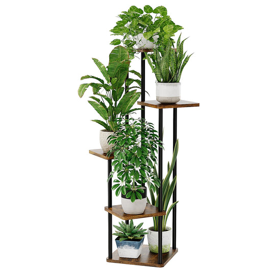 Bamworld 5 Tier 5 Potted Plant Stand Indoor, Tall Metal Plant Shelf for Multiple Plants, Corner Black Flower Pots Shelf for Patio Garden Balcony Living Room Bedroom 🍁 All In One Marketplace Canada