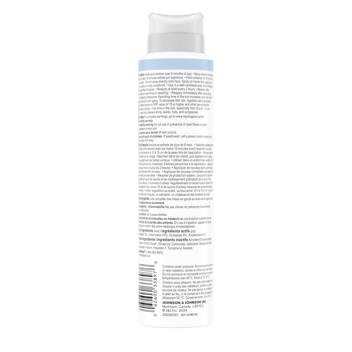 Neutrogena Ultra Sheer Body Mist Sunscreen Spray SPF 45 for UVA/UVB Broad Spectrum Sun Protection, Lightweight, Water-Resistant, Oil-Free & Non-Comedogenic, Oxybenzone-free, 141g 🍁 All In One Marketplace Canada