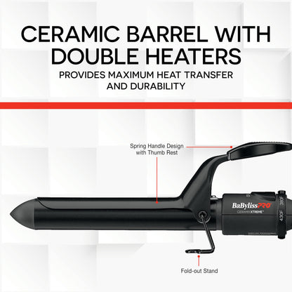 BaBylissPRO Ceramix Xtreme Dual Voltage Ceramic Curling Iron with Far Infrared Heat up to 430°F and Negative Ions, Spring Handle 🍁 All In One Marketplace Canada