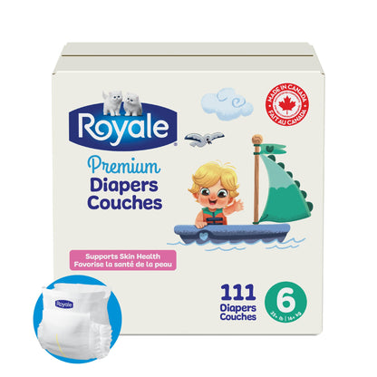 Royale Premium Diapers, Size 6 (35+ lb), 111 Count, Disposable Baby Diapers (Packaging may vary) 🍁 All In One Marketplace Canada