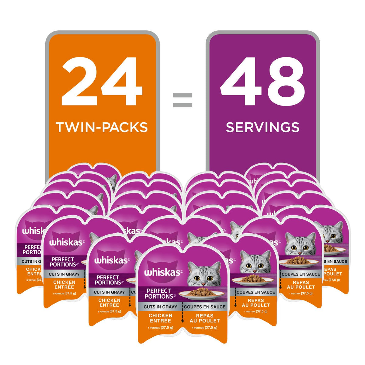 WHISKAS Perfect PORTIONS Kitten Wet Cat Food, Chicken Flavour, 75g 🍁 All In One Marketplace Canada