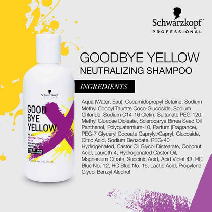 Schwarzkopf Goodbye Yellow Neutralizing Shampoo - Purple Shampoo for Blonde Hair - Colour Toner Eliminates Brassy Yellow Tones for Blonde or Bleached Hair - Paraben & Sulphate-Free 🍁 All In One Marketplace Canada