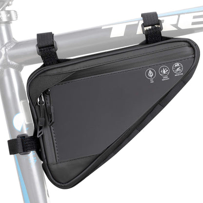 WOTOW Bike Frame Storage Bag, Water Resistant Cycling Reflective Triangle Handlebar Top Tube Bag Under Seat Pouch Strap-On Adjustable Install Position Tool Accessories Pack for Mountain Road Bike 🍁 All In One Marketplace Canada