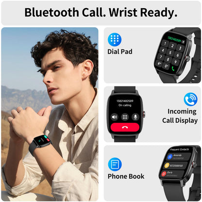 Smart Watch for Men Women, Bluetooth Call Smartwatch with AI Voice, 1.85" HD Fitness Watch, Heart Rate/Steps/Sleep Monitor, 100+ Sports Modes, IP68 Waterproof Watch for Android iOS 🍁 All In One Marketplace Canada