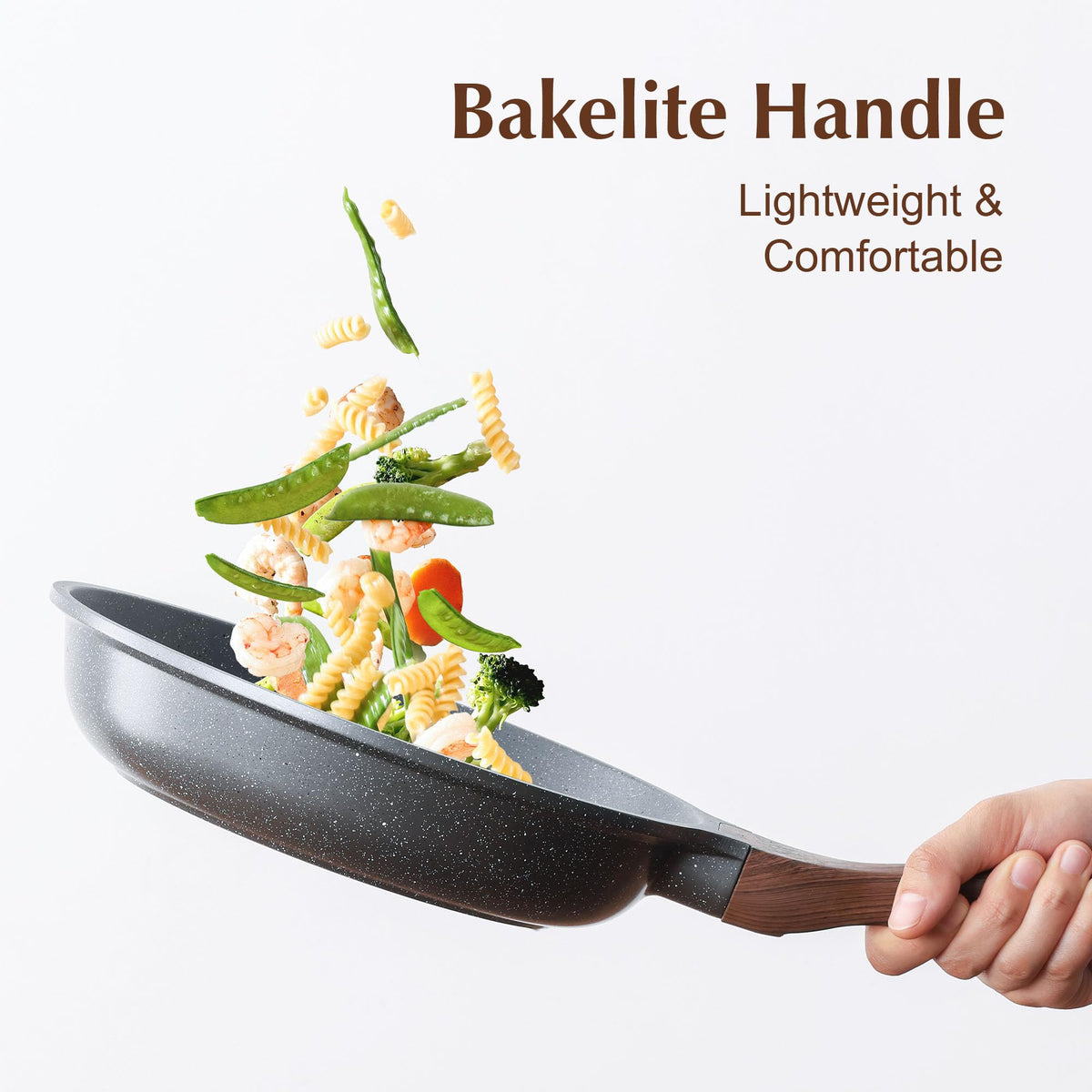 SENSARTE Nonstick Frying Pan Skillet, Swiss Granite Coating Omelette Pan, Healthy Stone Cookware Chef's Pan, PFOA Free (8/9.5/10/11/12.5 Inch) (9.5 Inch) 🍁 All In One Marketplace Canada