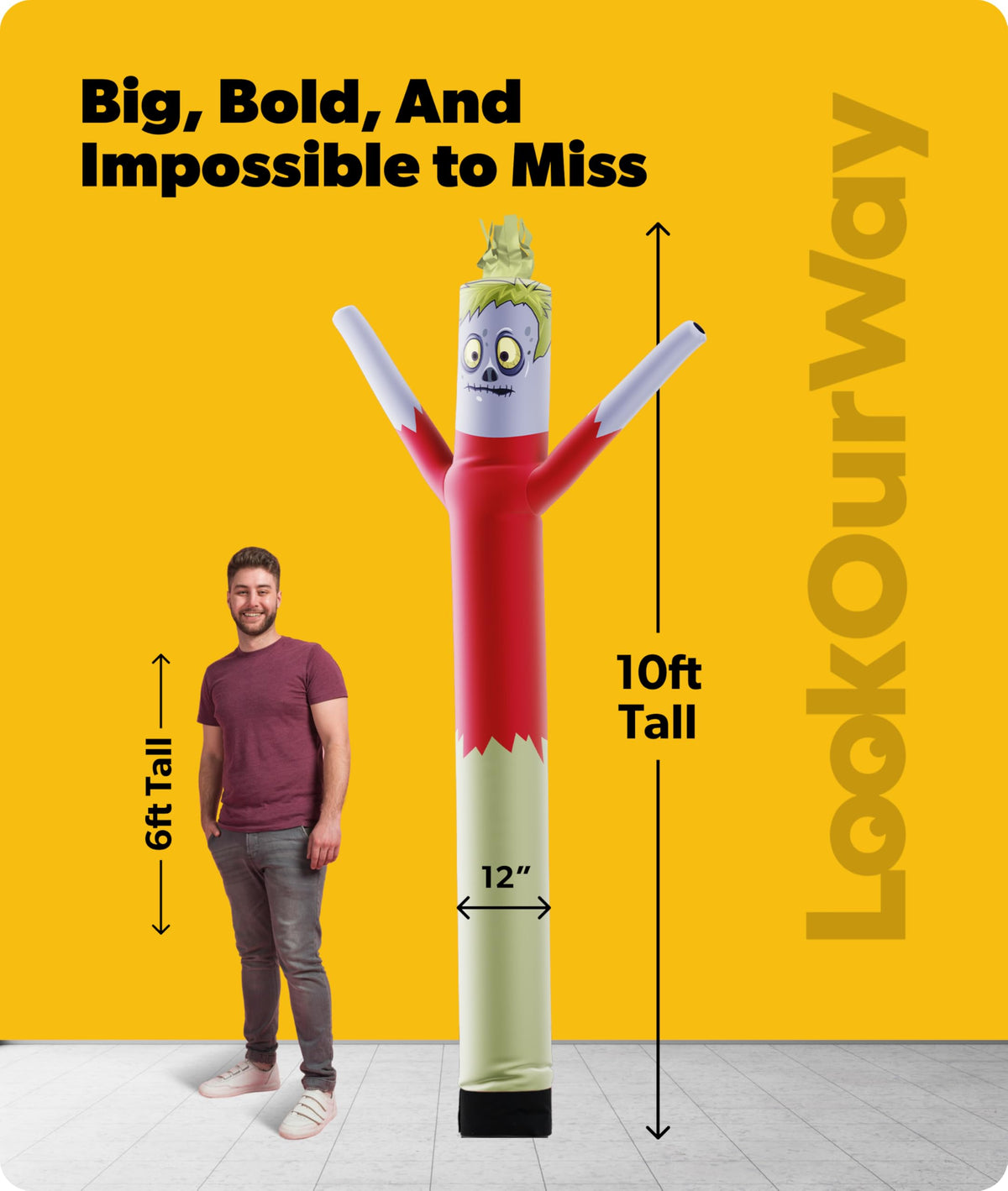 LookOurWay 10ft Monster Air Dancers Inflatable Tube Man Attachment | Halloween Inflatables Outdoor Decoration | Wacky Waving Halloween Blow Up for Yard Display or Business (Blower Not Included)