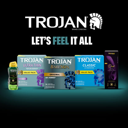 TROJAN BareSkin Original Lubricated Latex Thin Condoms, 24 Count, For a More Natural Feel, Bringing You Closer with Heightened Sensitivity Where it Matters Most 🍁 All In One Marketplace Canada