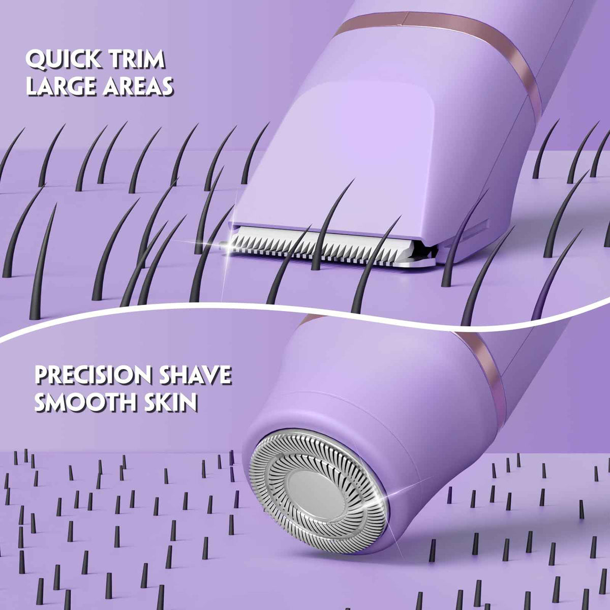 Electric Bikini Trimmer for Women - Tiovara Painless Electric Shaver,Cordless Electric Razors IPX7 Waterproof Pubic Hair Removal with USB Charge Dock for Bikini Underarm Leg Arm Body Face Silk Skin 🍁 All In One Marketplace Canada