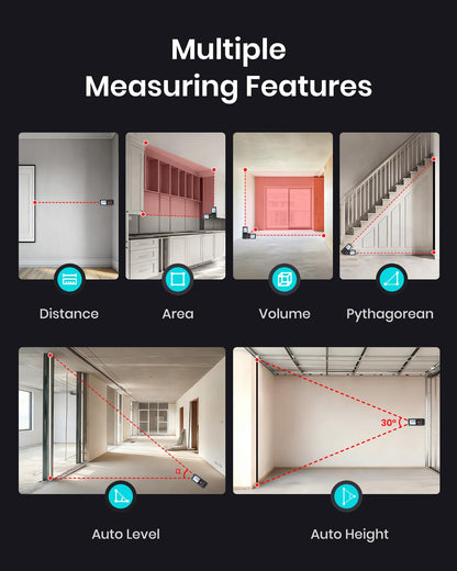 229Ft Laser Measure Device, Mileseey Digital Laser Tape Measure with Upgraded Electronic Angle Sensor, ±2mm Accuracy, Area Measurement,Volume and Pythagoras, Backlit LCD,Mute, Battery Included 🍁 All In One Marketplace Canada
