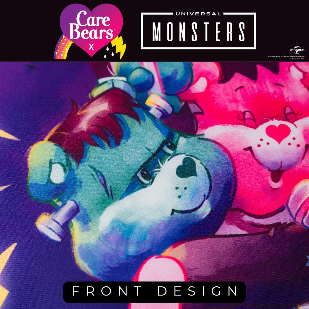Care Bears x Universal Monsters Halloween Beauty Silky Satin Standard Reversible Pillowcase Cover 20x30 for Hair and Skin, (Officially Licensed Product) by Franco Collectibles
