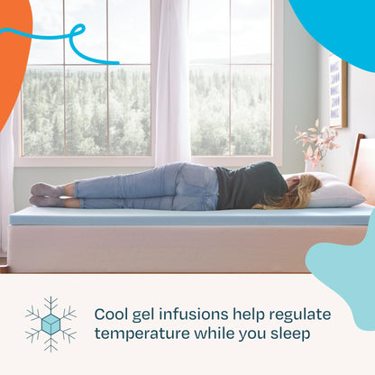Linenspa 2 Inch Memory Foam Mattress Topper, Gel Infused Queen Mattress Topper, CertiPUR-US Certified 🍁 All In One Marketplace Canada