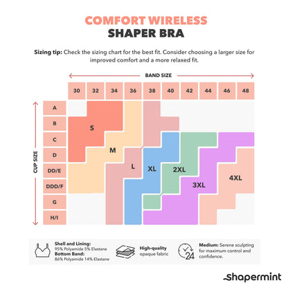SHAPERMINT Wireless Bras for Women - Full Support Seamless Bralette, Compression Sports Bra, Plus Size Minimizer Bras, Padded Wirefree Bra for Women Nude 🍁 All In One Marketplace Canada