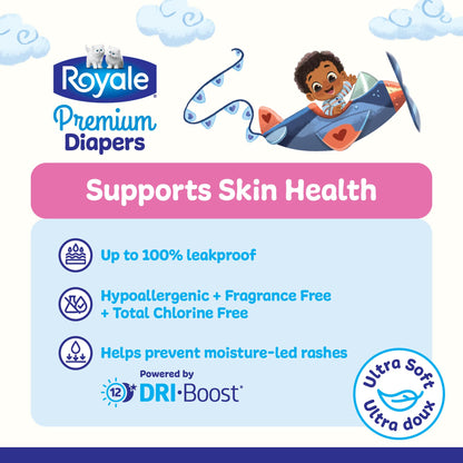 Royale Premium Diapers, Size 2 (12-18 lb), 186 Count, Disposable Baby Diapers (Packaging may vary) 🍁 All In One Marketplace Canada