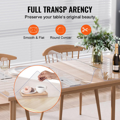 VEVOR Plastic Table Cover, 40 x 60 Inch 2.0 mm Thick Clear Table Protector, Rectangle PVC Desk Mat, Waterproof & Easy Cleaning Desk Pad Tablecloth, for Office Dresser Dining Room Table Night Stand 🍁 All In One Marketplace Canada