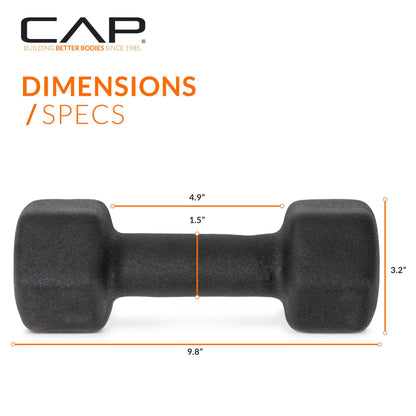 CAP Barbell Neoprene Dumbbell Weights, 10 lb Pair, Black 🍁 All In One Marketplace Canada