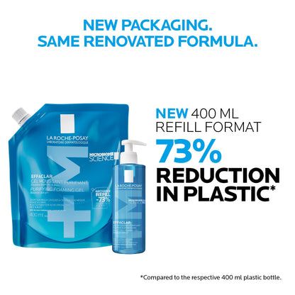 La Roche Posay Face Wash Gel Cleanser Refill, Effaclar Gentle Purifying Foaming Gel for Oily and Sensitive Acne-Prone Skin. Alcohol-free, Soap-Free, Paraben-free, Non-Comedogenic, 400mL 🍁 All In One Marketplace Canada