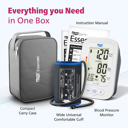 Physio Logic Essentia+ Clinically Accurate, Affordable Blood Pressure Monitor for Home Use, Easy 1-Touch Operation, Premium XL Display, 2-User, 120 Readings, Wide Cuff (22–42 cm), Compact Carry Case 🍁 All In One Marketplace Canada