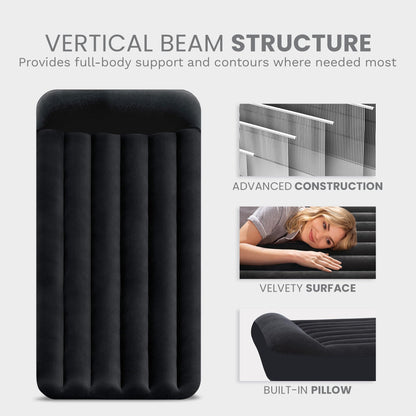 INTEX 64145ED Dura-Beam Standard Pillow Rest Air Mattress: Fiber-Tech – Twin Size – Built-in Electric Pump – 10in Bed Height – 300lb Weight Capacity 🍁 All In One Marketplace Canada