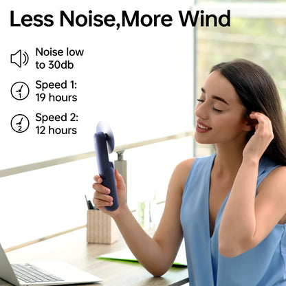 JISULIFE Portable Handheld Fan, Mini 3 In 1 with Rechargeable Battery, Personal Pocket Fan for Travel, Outdoor, USB Power Bank, Flashlight, Essential Ideal Gifts for Summer/Concert/Vacation - Blue 🍁 All In One Marketplace Canada