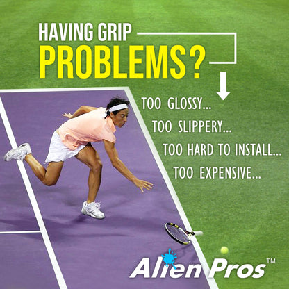 Alien Pros Tennis Racket Grip Tape (6 Grips) – Precut and Dry Feel Tennis Grip – Tennis Overgrip Grip Tape Tennis Racket – Wrap Your Racquet for High Performance (6 Grips, Black) 🍁 All In One Marketplace Canada