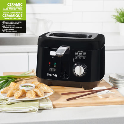 Starfrit Deep Fryer, 2.5L Capacity, Ceramic Bowl, Black 🍁 All In One Marketplace Canada