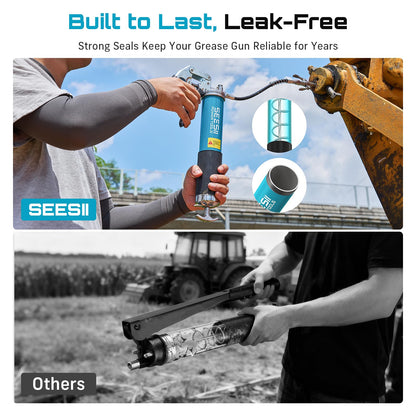 Seesii 8000PSI Grease Gun Kit: Heavy Duty Pistol Grip Grease Gun with 14oz Capacity, Quick-Release Coupler, 90° Adapter, Flexible Hose, Rigid Pipe for Automotive, Agricultural, Industrial, Farm, Car 🍁 All In One Marketplace Canada