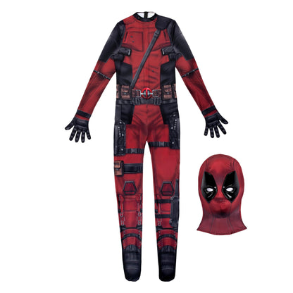 MARVEL Deadpool Official Adult Deluxe Zentai Halloween Costume - Stretch Spandex with Wrist Slits (XS)