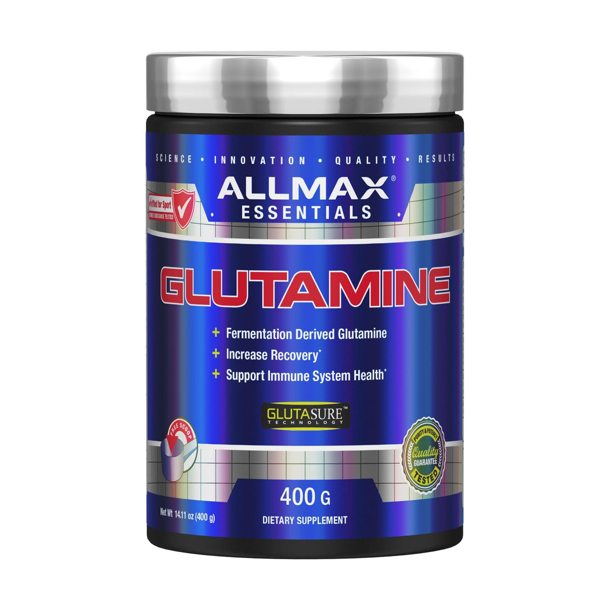 ALLMAX L-Glutamine Powder, Fermented, Unflavored, 400 g 🍁 All In One Marketplace Canada