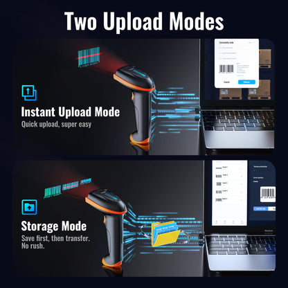 Tera Barcode Scanner Wireless 1D Laser Cordless Barcode Reader with Battery Level Indicator, Versatile 2 in 1 2.4Ghz Wireless and USB 2.0 Wired 🍁 All In One Marketplace Canada