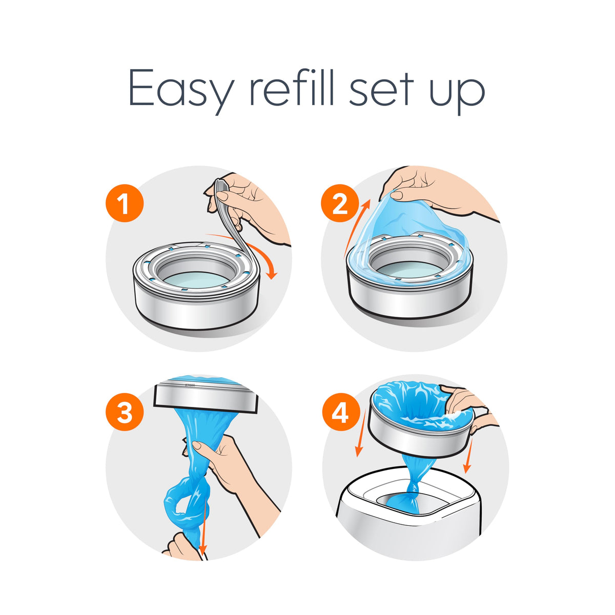 Diaper Genie Essentials Round Refill 4-Pack | Holds Up to 1280 Newborn Diapers | Features Unscented Continuous Film | Compatible with Diaper Genie Complete and Expressions Pails 🍁 All In One Marketplace Canada