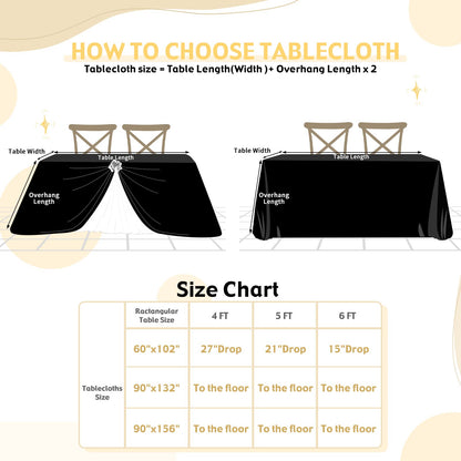 SoarDream Black Sequin Tablecloth 90x156 Inch Rectangle Wedding Tablecloth for Birthday Baby Shower Graduation Indoor Outdoor Halloween Party Table Decorations