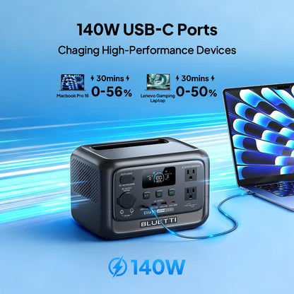 BLUETTI Elite 30 V2 Portable Power Station 600W (Power Lifting 1500W), 288Wh LiFePO4 Battery with 10ms UPS, Emergency Backup Power for Home Blackout/Winter Storm, Solar Generator for Camping/Road Trip 🍁 All In One Marketplace Canada