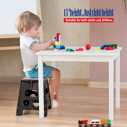 Acko Folding Step Stool 13 inch Heavy Duty Plastic Foldable Step Stool for Adults and Kids, Premium Black Step Stool Toddler, Small Collapsible Fold Up Stepping Stool Kitchen Bathroom Step Stool 🍁 All In One Marketplace Canada