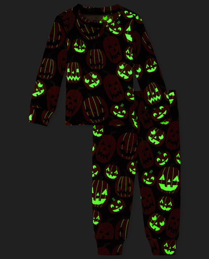 The Children's Place Kids' Family Matching, Halloween Pajama Sets, Cotton, Pumpkin Allover, 0-3 Months