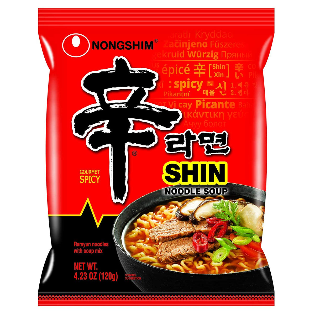 NongShim Shin Ramyun Noodle Soup, Gourmet Spicy, 4.2 Ounce (16 Pack) 🍁 All In One Marketplace Canada